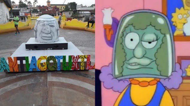 Réplica de cabeza Olmeca en Santiago Tuxtla genera burlas en Veracruz y redes sociales