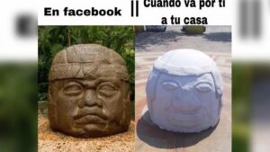 Réplica de cabeza Olmeca en Santiago Tuxtla genera burlas en Veracruz y redes sociales