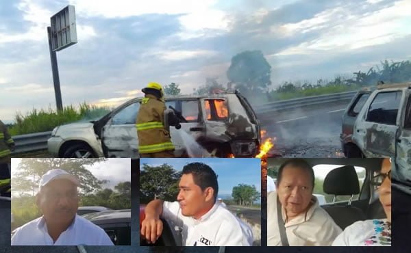 Queman vehículos en carretera Villahermosa-Teapa; dejan mensaje a Guardia Nacional
